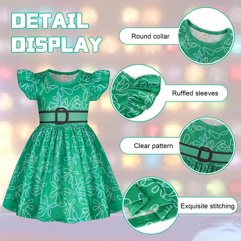 HenzWorld Joy Princess Dress Costume Kids 3T Costumes Girl Joy Princess Dress Princess Dress Role Play Outfits Green Size 3T 4T Toddler Girl Costume - Image 3